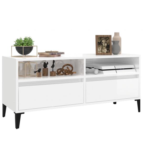 TV-Schrank Hochglanz-Weiß 100x34,5x44,5 cm Holzwerkstoff