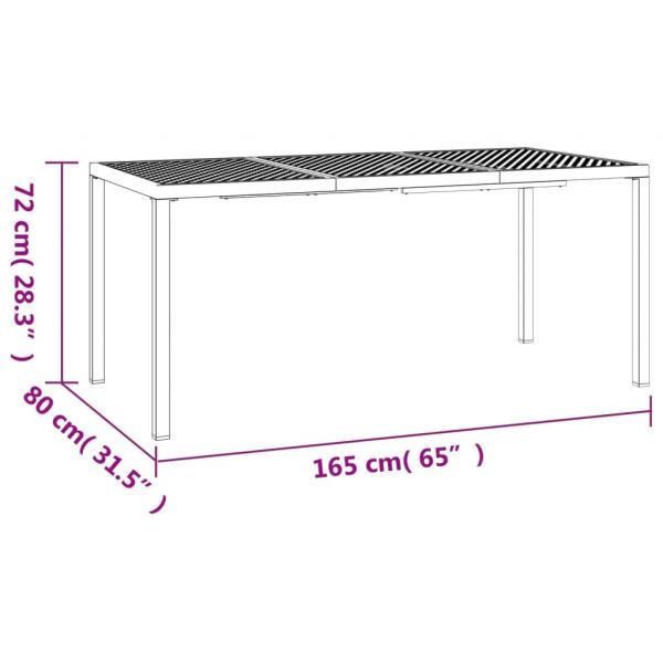 Gartentisch Anthrazit 165x80x72 cm Stahl