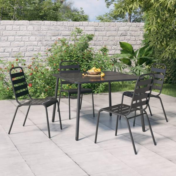 ARDEBO.de - Gartentisch Anthrazit 100x100x71 cm Stahl