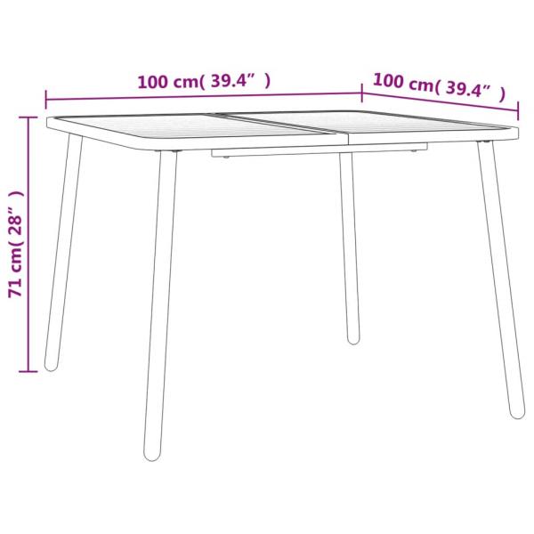 Gartentisch Anthrazit 100x100x71 cm Stahl