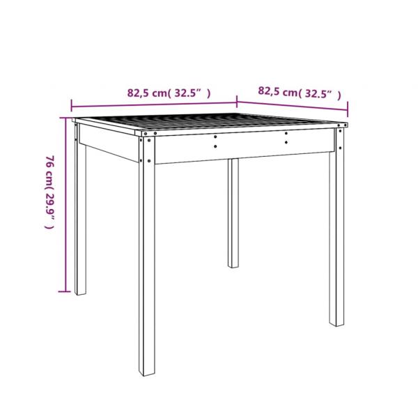 Gartentisch Honigbraun 82,5x82,5x76 cm Massivholz Kiefer