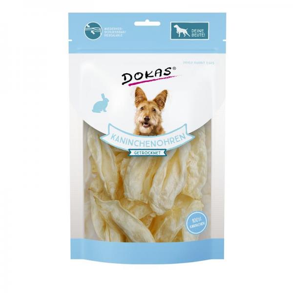 ARDEBO.de Dokas Dog Kaninchenohren ohne Fell getrocknet 70 g