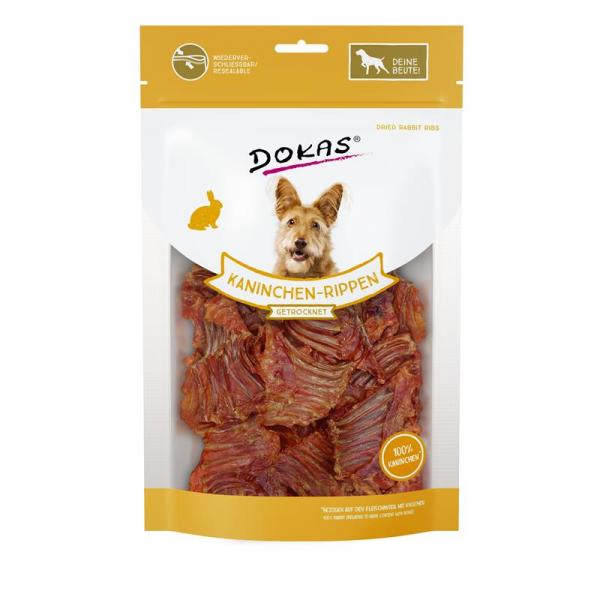 ARDEBO.de Dokas Dog Kaninchen-Rippen mit Fleich 100 g