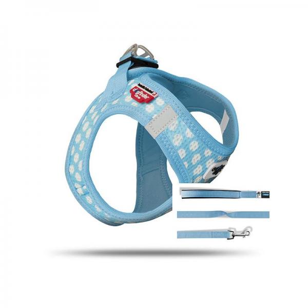 ARDEBO.de Curli Vest Geschirr Puppy Set Skyblue-circles M