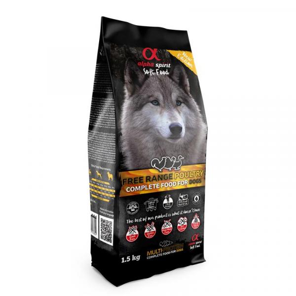 ARDEBO.de alpha spirit Dog Complete Soft Food Freiland-Geflügel 1,5kg