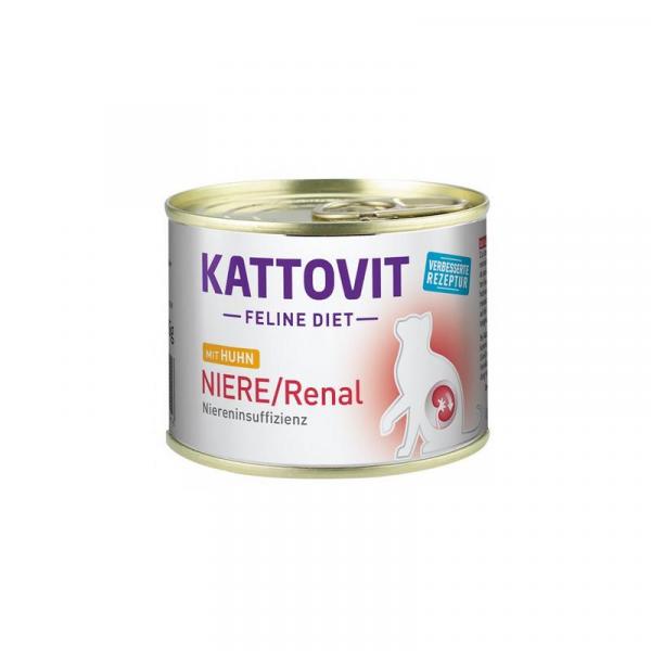 ARDEBO.de Kattovit Dose Feline Diet Niere/Renal Huhn 185g