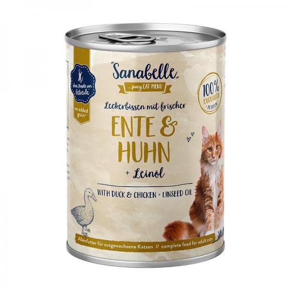 ARDEBO.de Sanabelle Nassfutter mit Ente & Huhn 400 g