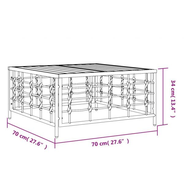 Gartentisch Anthrazit 70x70x34 cm Poly Rattan