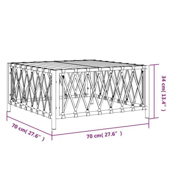 Gartentisch Weiß 70x70x34 cm Gewebe