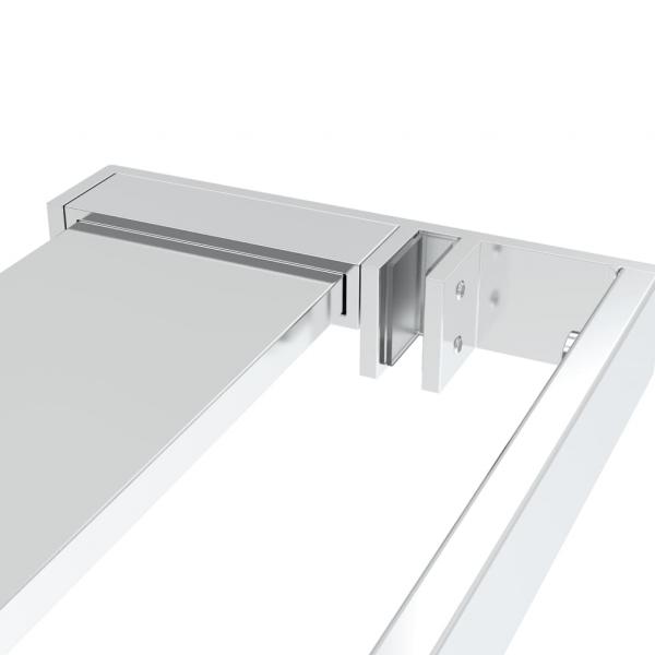 Duschwand mit Ablage für Walk-In-Dusche Chrom 100x195 cm ESG