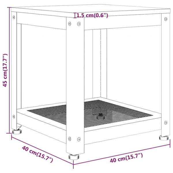 Beistelltisch Grau und Schwarz 40x40x45 cm MDF und Eisen