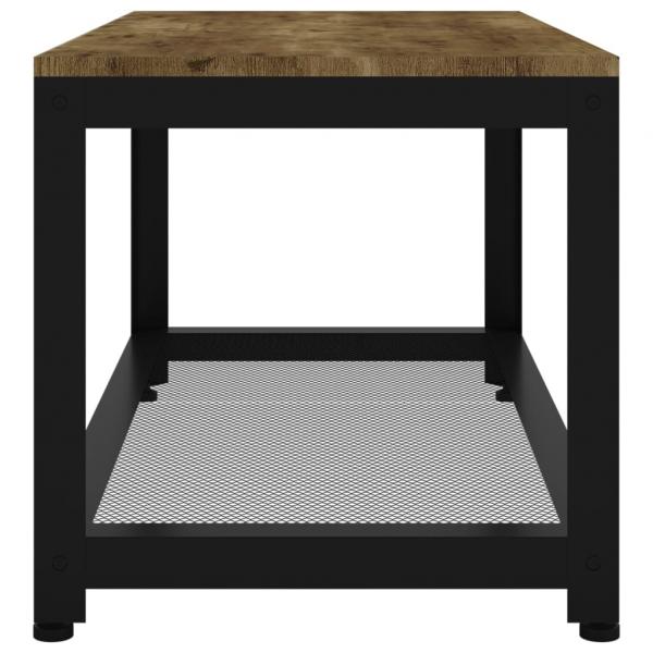 Couchtisch Dunkelbraun und Schwarz 90x45x45 cm MDF und Eisen