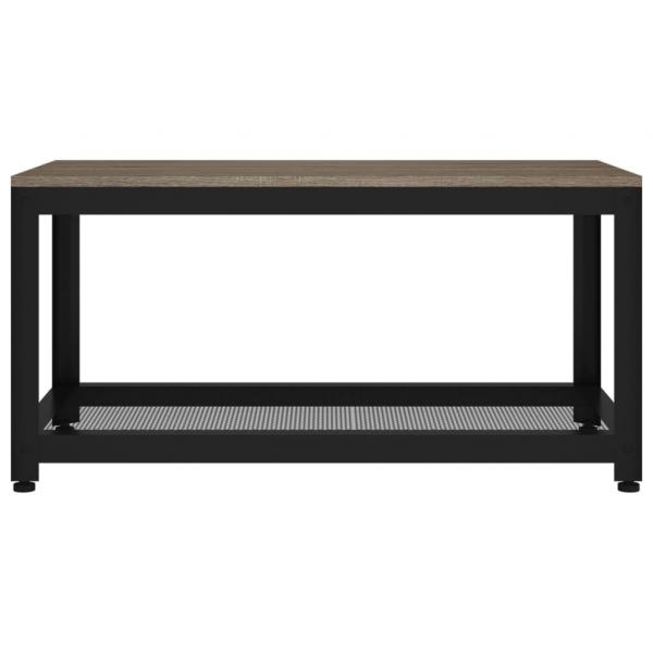 Couchtisch Grau und Schwarz 90x45x45 cm MDF und Eisen