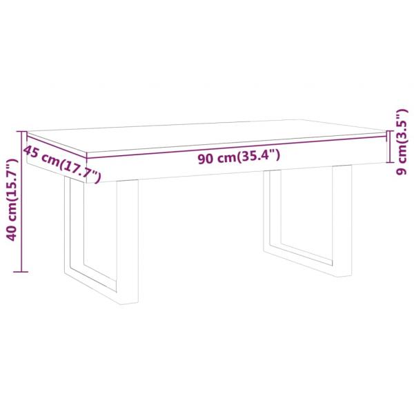 Couchtisch Hellbraun und Schwarz 90x45x40 cm MDF und Eisen