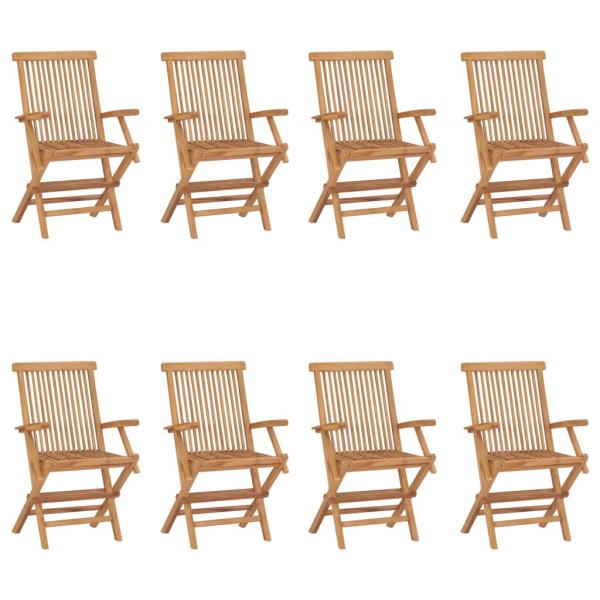 ARDEBO.de - Klappbare Gartenstühle 8 Stk. Massivholz Teak