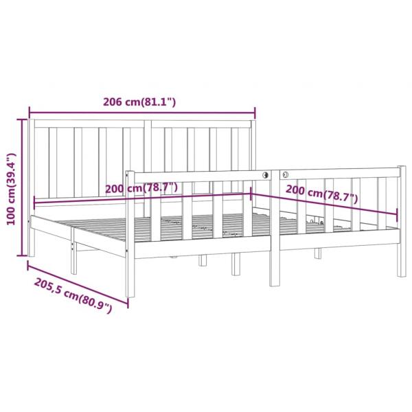 Massivholzbett 200x200 cm