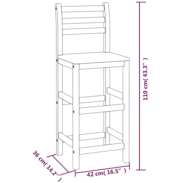 Barhocker 6 Stk. Massivholz Akazie