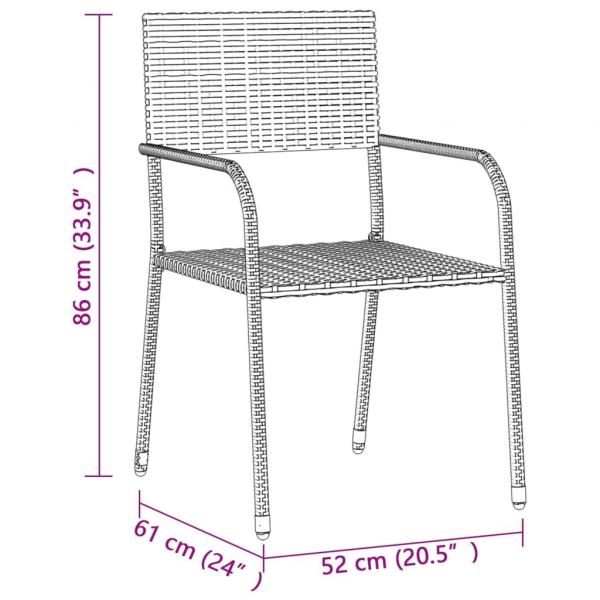 5-tlg. Garten-Essgruppe Poly Rattan Grau