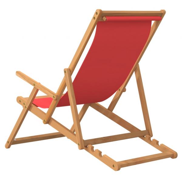 Strandstuhl Klappbar Massivholz Teak Rot