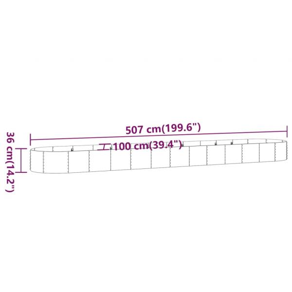 Hochbeet Pulverbeschichteter Stahl 507x100x36 cm Anthrazit