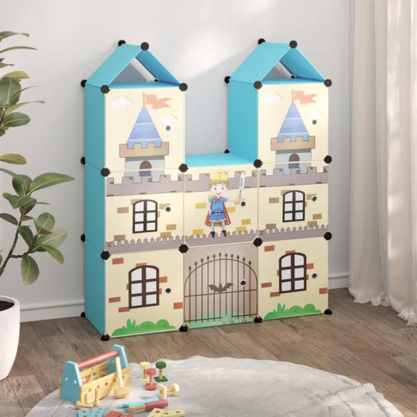 ARDEBO.de - Kinderschrank Modular mit 8 Würfeln Blau PP