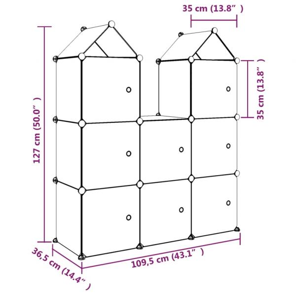 Kinderschrank Modular mit 8 Würfeln Blau PP