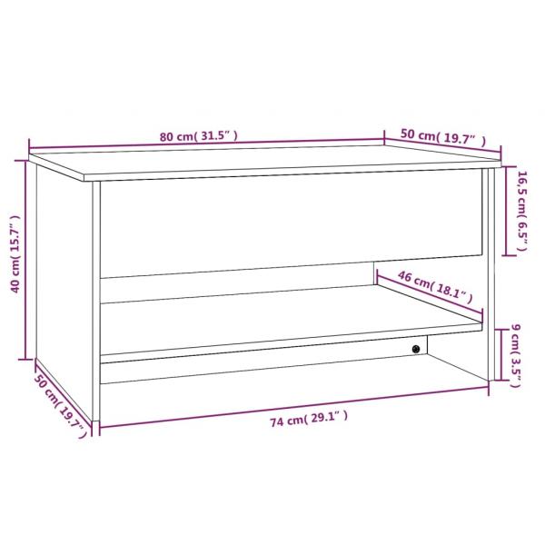 Couchtisch Schwarz 80x50x40 cm Holzwerkstoff