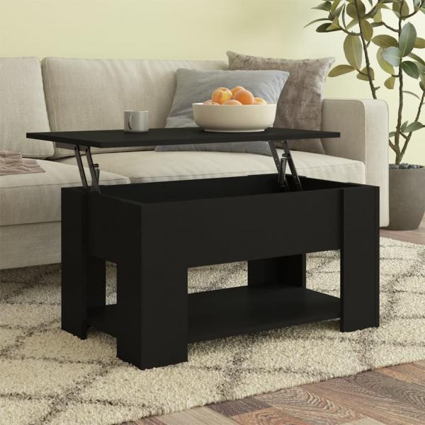 ARDEBO.de - Couchtisch Schwarz 79x49x41 cm Holzwerkstoff