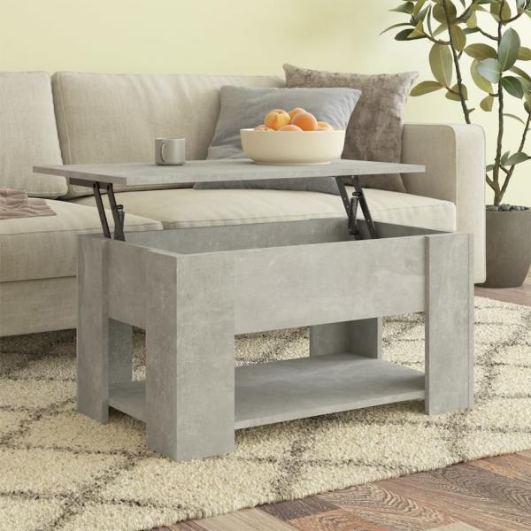 ARDEBO.de - Couchtisch Betongrau 79x49x41 cm Holzwerkstoff