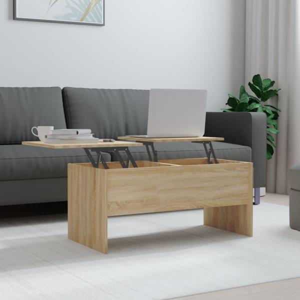 ARDEBO.de - Couchtisch Sonoma-Eiche 102x50,5x46,5 cm Holzwerkstoff