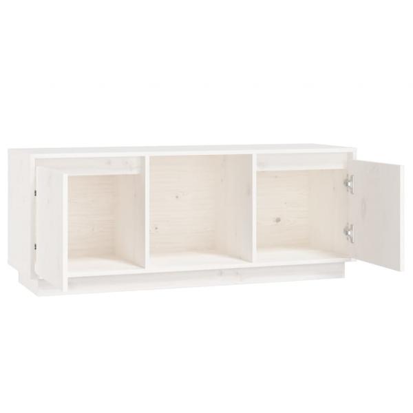 TV-Schrank Weiß 110,5x35x44 cm Massivholz Kiefer