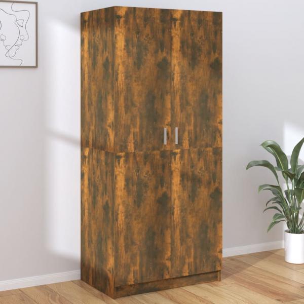 ARDEBO.de - Kleiderschrank Räuchereiche 80x52x180 cm Holzwerkstoff