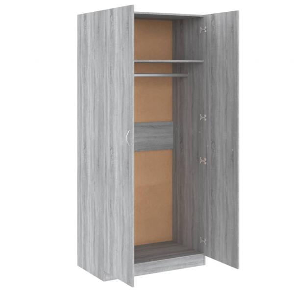 Kleiderschrank Grau Sonoma 90x52x200 cm Holzwerkstoff