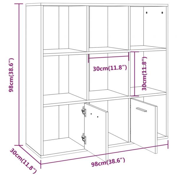 Bücherschrank Räuchereiche 98x30x98 cm