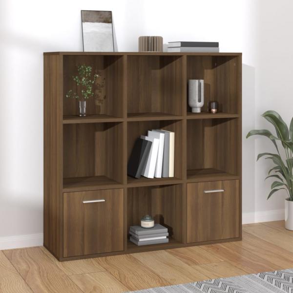 ARDEBO.de - Bücherschrank Braun Eichen-Optik 98x30x98 cm