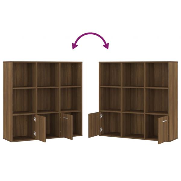 Bücherschrank Braun Eichen-Optik 98x30x98 cm