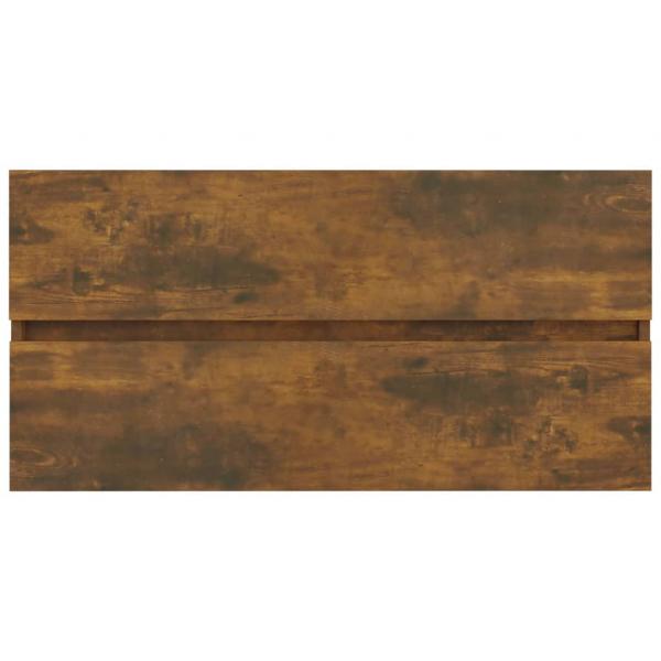 Waschbeckenschrank Räuchereiche 90x38,5x45 cm Holzwerkstoff