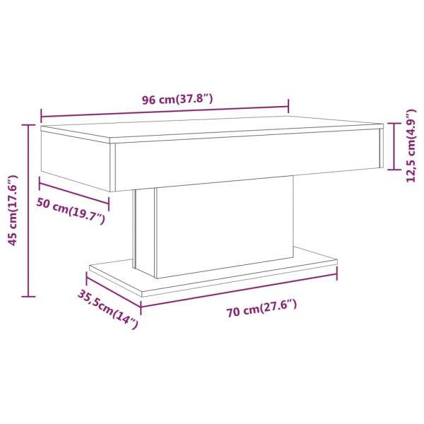 Couchtisch Grau Sonoma 96x50x45 cm Holzwerkstoff