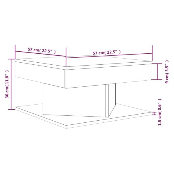 Couchtisch Braun Eichen-Optik 57x57x30 cm Holzwerkstoff