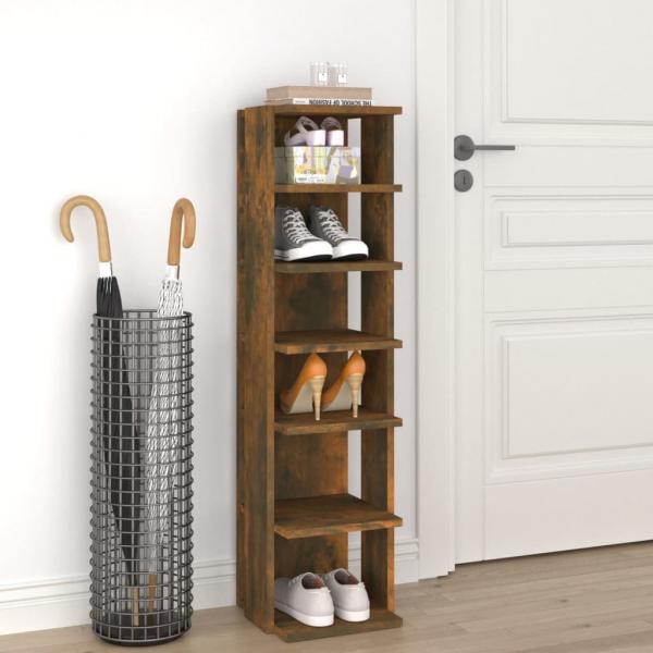 ARDEBO.de - Schuhregal Räuchereiche 27,5x27x102 cm Holzwerkstoff