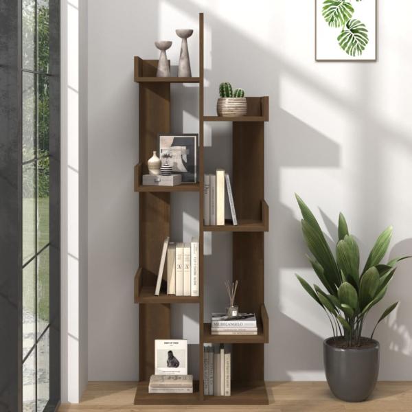 ARDEBO.de - Bücherregal 48x25,5x140 cm Braun Eichen-Optik Holzwerkstoff