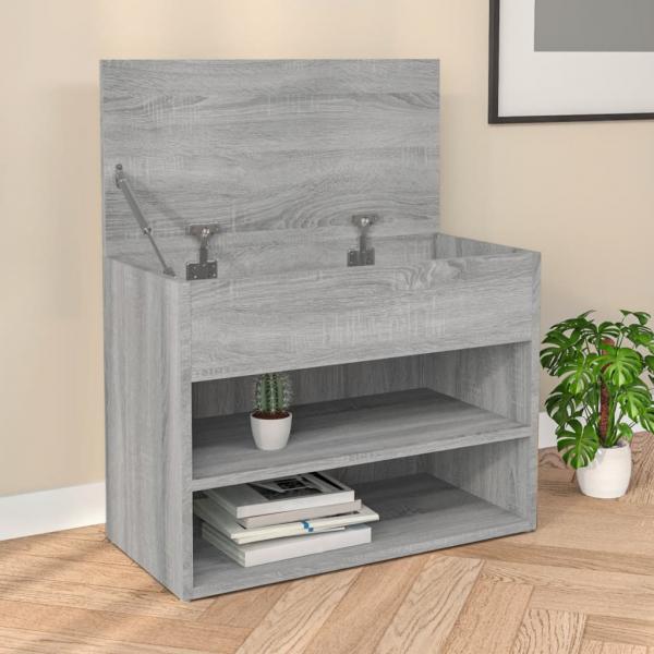 ARDEBO.de - Schuhbank Grau Sonoma 60x30x45 cm Holzwerkstoff