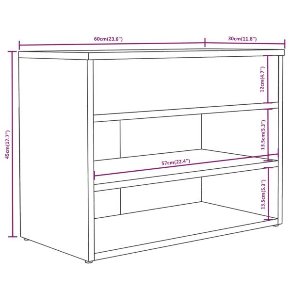 Schuhbank Grau Sonoma 60x30x45 cm Holzwerkstoff