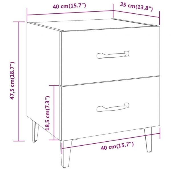 Nachttische 2 Stk. Braun Eichen-Optik 40x35x47,5 cm