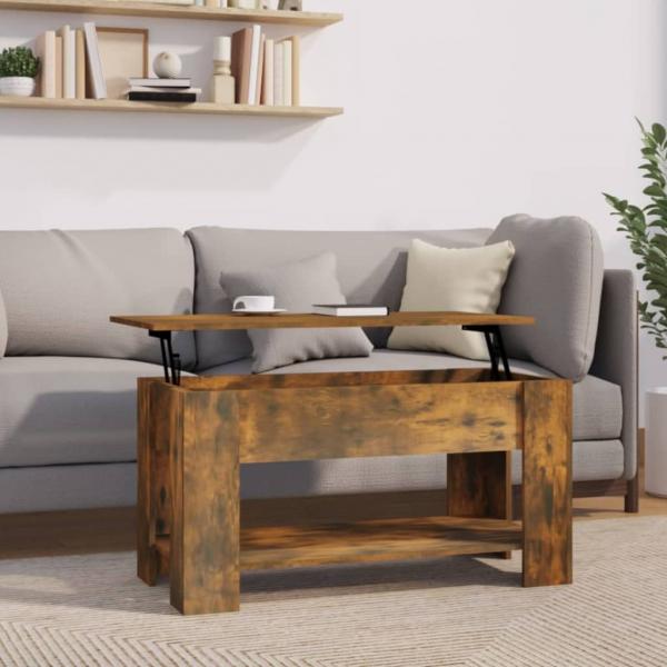 ARDEBO.de - Couchtisch Räuchereiche 101x49x52 cm Holzwerkstoff