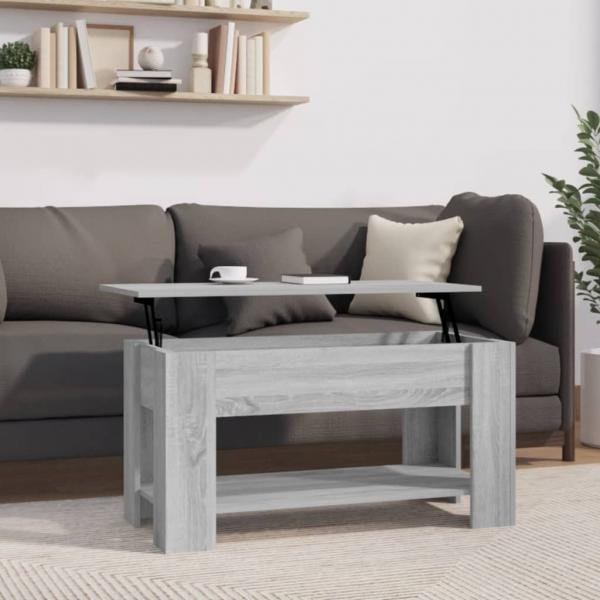 ARDEBO.de - Couchtisch Grau Sonoma 101x49x52 cm Holzwerkstoff