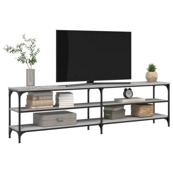 TV-Schrank Grau Sonoma 180x30x50 cm Holzwerkstoff und Metall