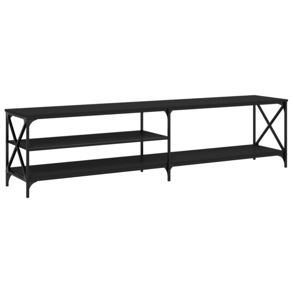 TV-Schrank Schwarz 200x40x50 cm Holzwerkstoff und Metall