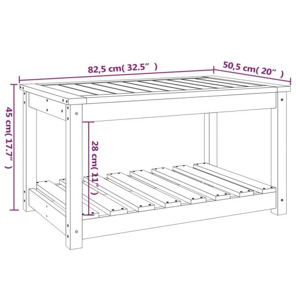 Gartentisch 82,5x50,5x45 cm Massivholz Douglasie