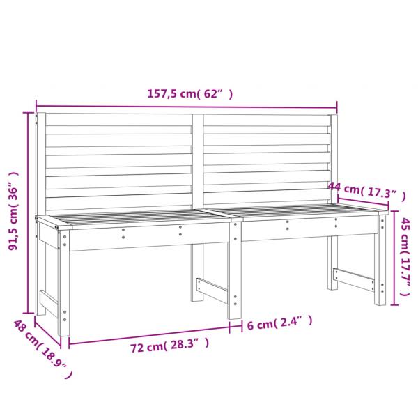 Gartenbank Grau 157,5 cm Massivholz Kiefer